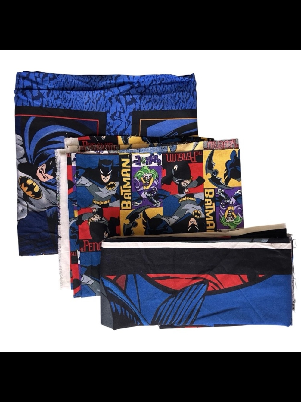 Vintage Y2K Batman Cotton Panel DC Comics Spring Industries Lot of 3